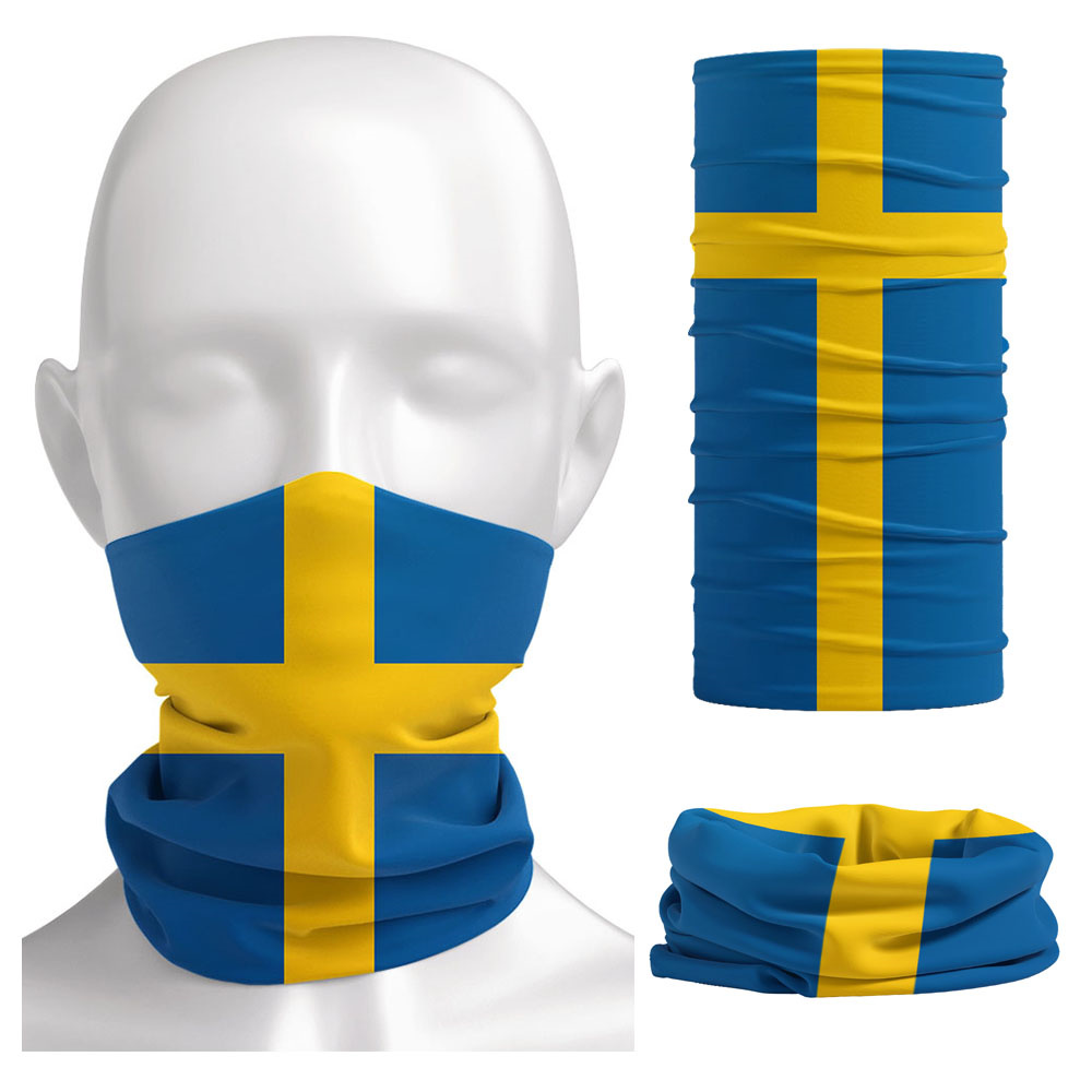 Cycling Headwear - Sweden Flag Printed Bandana Headwear Riding