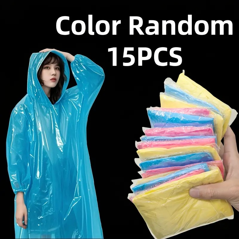 Yellow Cycling Gear - 15/30PCS Randomly Colored Disposable Transparent Rain