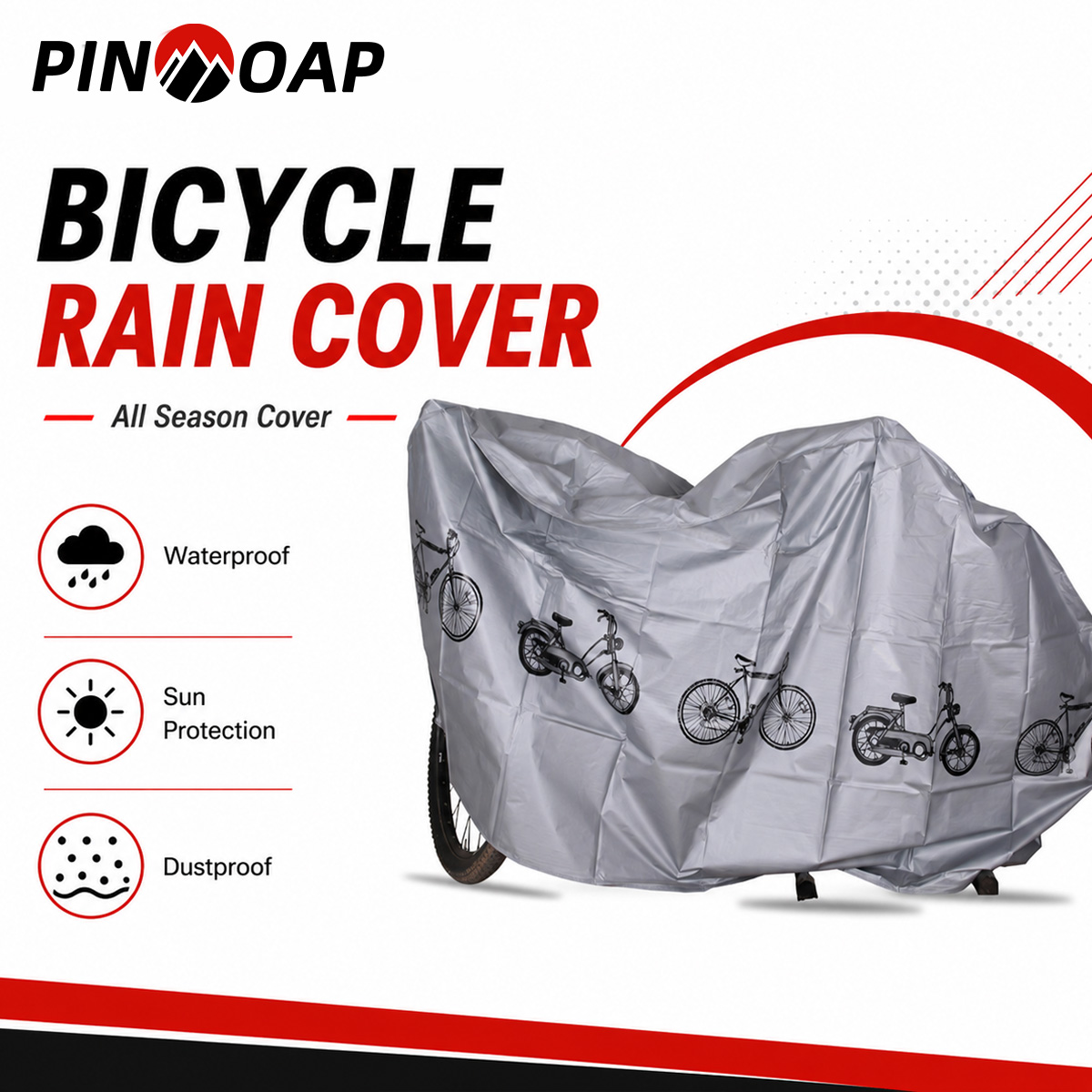 Cycling Gear Pouch - PINMOAP Universal Bicycle Rain Cover Waterproof