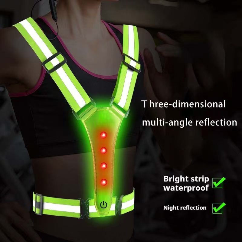 Cycling Gear Clothing - LED Running Vest Reflective Glowing Reflector