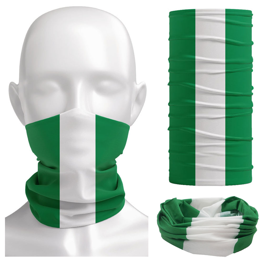 Cycling Headwear - Nigeria Flag Bandanna Women Neck Gaiter