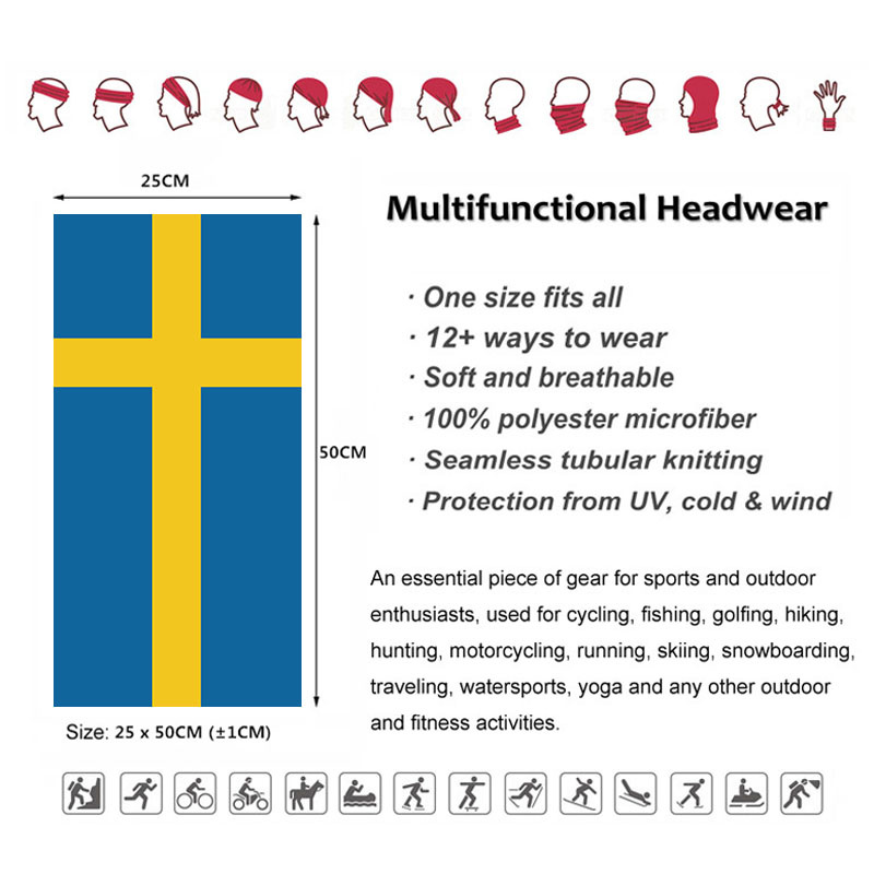 Sweden Flag Printed Bandana He - Cycling Headwear review and price