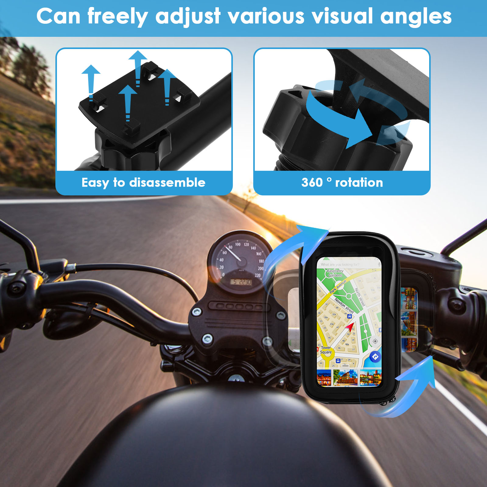 Motorcycle Bike Phone Holder B - Cycling Gear Pouch review and price