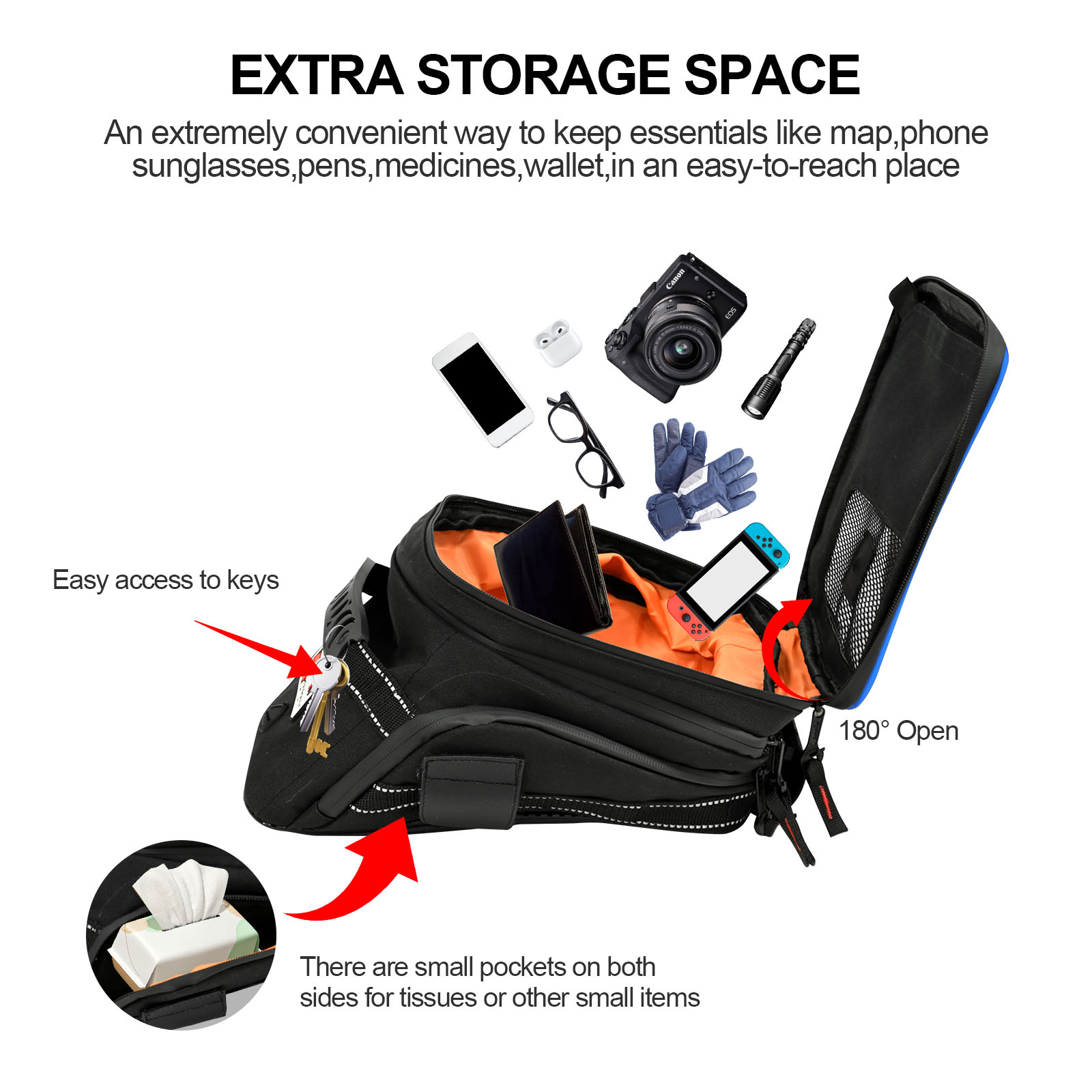 Large Capacity Expandable Moto - Cycling Gear Pouch review and price